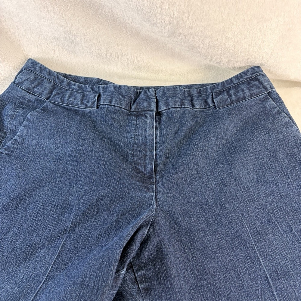 Larry Levine Stretch Women's Crop Wide Leg Lightweight Denim Pants Jeans 12 EUC
